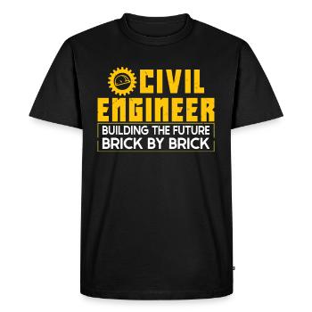 Civil Engineer student Civil Engineering - Men's Premium Organic T-Shirt - black - Front - Nico (187cm)