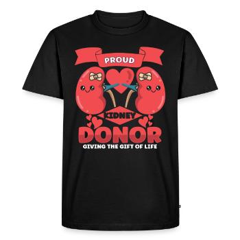Transplantation rénale Maladie rénale du donneur - T-shirt Premium bio Homme - noir - Devant - Nico (187cm)