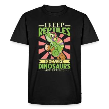Chameleon Reptile Propriétaire Lizard Reptile Pet - T-shirt Premium bio Homme - noir - Devant - Nico (187cm)