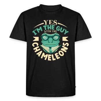 Chameleon Reptile Propriétaire Lizard Reptile Pet - T-shirt Premium bio Homme - noir - Devant - Nico (187cm)