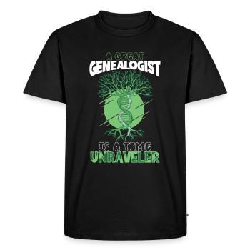 Arbre généalogique Historien de la famille Généalogie Généalogiste - T-shirt Premium bio Homme - noir - Devant - Nico (187cm)