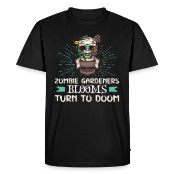 Horror Garden Gardener Zombie Plant Gardening - Men's Premium Organic T-Shirt - black - Front - Nico (187cm)