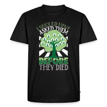 Arbre généalogique Historien de la famille Généalogie Généalogiste - T-shirt Premium bio Homme - noir - Devant - Nico (187cm)