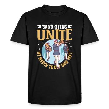 Musique de répétition de l’école clarinettiste de fanfare - T-shirt Premium bio Homme - noir - Devant - Nico (187cm)