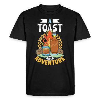 Nuits de feu de camp Whisky Délices Aventure en plein air - T-shirt Premium bio Homme - noir - Devant - Nico (187cm)