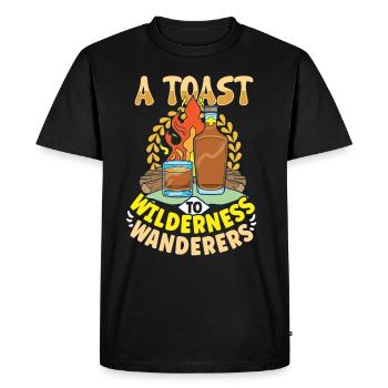Nuits de feu de camp Whisky Délices Aventure en plein air - T-shirt Premium bio Homme - noir - Devant - Nico (187cm)