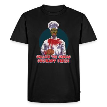 Drôle Zombie Cook Cuisine Horreur Cook Undead - T-shirt Premium bio Homme - noir - Devant - Nico (187cm)