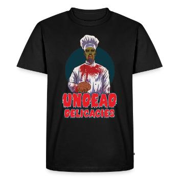 Drôle Zombie Cook Cuisine Horreur Cook Undead - T-shirt Premium bio Homme - noir - Devant - Nico (187cm)