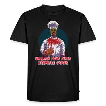 Drôle Zombie Cook Cuisine Horreur Cook Undead - T-shirt Premium bio Homme - noir - Devant - Nico (187cm)