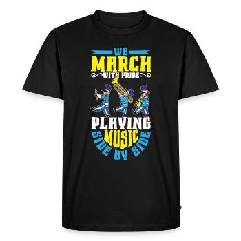 Musique de répétition de l’école clarinettiste de fanfare - T-shirt Premium bio Homme - noir - Devant - Nico (187cm)