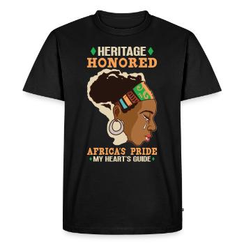 Afro Black Girl Pride Afro Girl Afrocentric - Men's Premium Organic T-Shirt - black - Front - Nico (187cm)