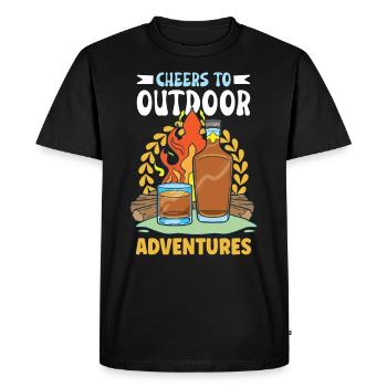 Nuits de feu de camp Whisky Délices Aventure en plein air - T-shirt Premium bio Homme - noir - Devant - Nico (187cm)