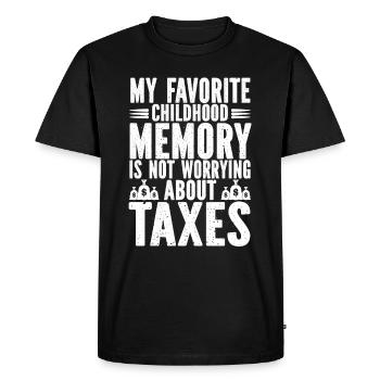 My Favorite Childhood Memory Is Not Worrying About - Men's Premium Organic T-Shirt - black - Front - Nico (187cm)