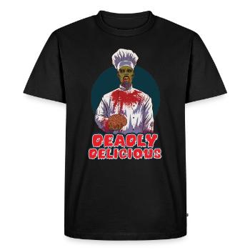 Drôle Zombie Cook Cuisine Horreur Cook Undead - T-shirt Premium bio Homme - noir - Devant - Nico (187cm)