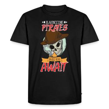 Horreur Pirate Bateau Pirate Pirate Captain Horreur - T-shirt Premium bio Homme - noir - Devant - Nico (187cm)