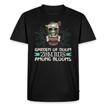 Horror Garden Gardener Zombie Plant Gardening - Men's Premium Organic T-Shirt - black - Front - Nico (187cm)