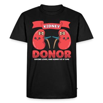 Transplantation rénale Maladie rénale du donneur - T-shirt Premium bio Homme - noir - Devant - Nico (187cm)