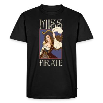 Pirate Bateau Pirate Femme Capitaine Pirate - T-shirt Premium bio Homme - noir - Devant - Nico (187cm)