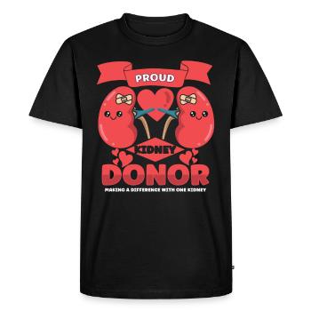 Transplantation rénale Maladie rénale du donneur - T-shirt Premium bio Homme - noir - Devant - Nico (187cm)