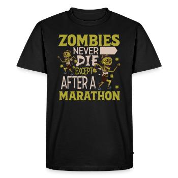 Horror Zombie Runner Half Marathon Running Jogging - Men's Premium Organic T-Shirt - black - Front - Nico (187cm)