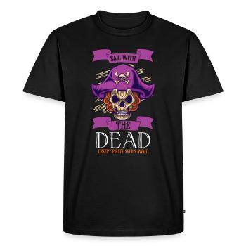 Horreur Pirate Bateau Pirate Pirate Captain Horreur - T-shirt Premium bio Homme - noir - Devant - Nico (187cm)