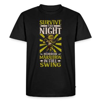 Horror Zombie Runner Half Marathon Running Jogging - Men's Premium Organic T-Shirt - black - Front - Nico (187cm)