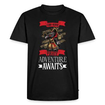 Corbeau Pirate Bateau Pirate Pirate Pirate Capitaine Pirate - T-shirt Premium bio Homme - noir - Devant - Nico (187cm)