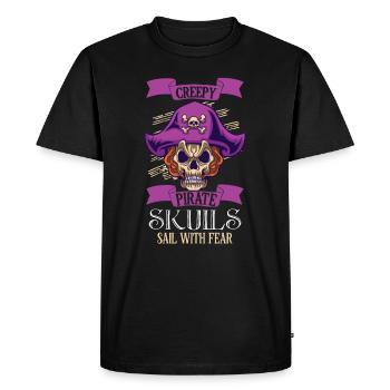 Horreur Pirate Bateau Pirate Pirate Captain Horreur - T-shirt Premium bio Homme - noir - Devant - Nico (187cm)
