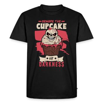 Terrifiant monstre de cupcake d’horreur d’Halloween - T-shirt Premium bio Homme - noir - Devant - Nico (187cm)