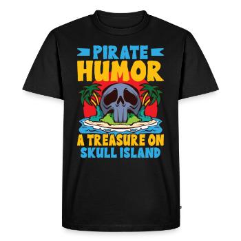 Drôle d’horreur Pirate Bateau Pirate Capitaine Pirate - T-shirt Premium bio Homme - noir - Devant - Nico (187cm)