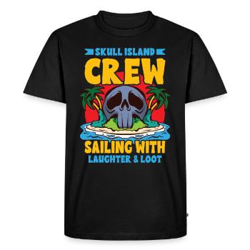 Drôle d’horreur Pirate Bateau Pirate Capitaine Pirate - T-shirt Premium bio Homme - noir - Devant - Nico (187cm)