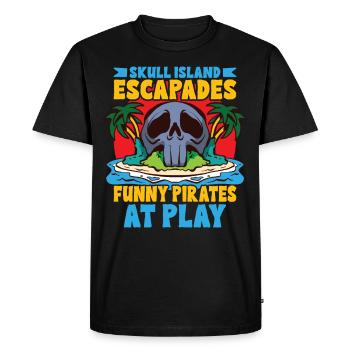Drôle d’horreur Pirate Bateau Pirate Capitaine Pirate - T-shirt Premium bio Homme - noir - Devant - Nico (187cm)