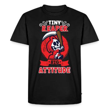 Drôle de faucheuse effrayante, homme mort - T-shirt Premium bio Homme - noir - Devant - Nico (187cm)