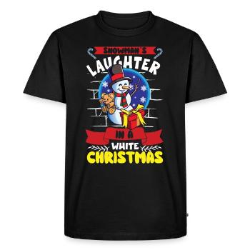 Drôle de saison de bonhomme de neige Hiver Noël Bonhomme de neige Joie - T-shirt Premium bio Homme - noir - Devant - Nico (187cm)