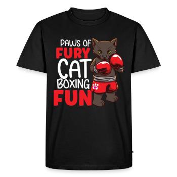 Cat Boxing Ring Boxer Gants Boxing Fighter - T-shirt Premium bio Homme - noir - Devant - Nico (187cm)