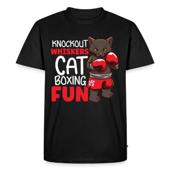 Cat Boxing Ring Boxer Gants Boxing Fighter - T-shirt Premium bio Homme - noir - Devant - Nico (187cm)