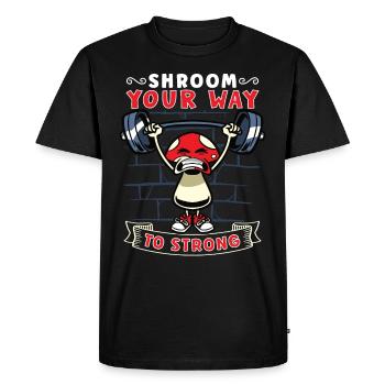 Funny Mushroom Fitness Gym Workout Power - T-shirt Premium bio Homme - noir - Devant - Nico (187cm)