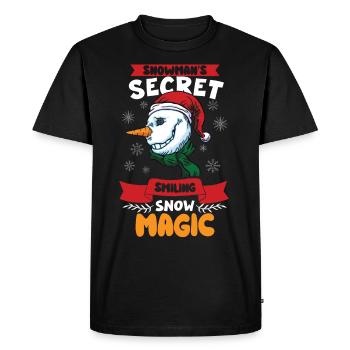 Drôle de saison de bonhomme de neige Hiver Noël Bonhomme de neige Joie - T-shirt Premium bio Homme - noir - Devant - Nico (187cm)