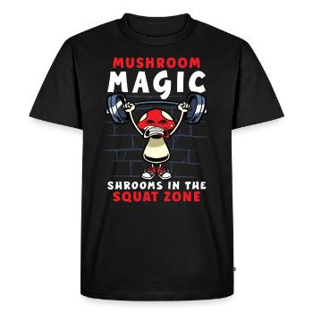 Funny Mushroom Fitness Gym Workout Power - T-shirt Premium bio Homme - noir - Devant - Nico (187cm)