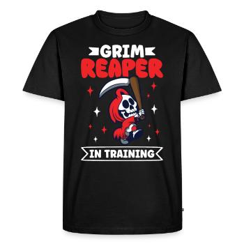 Funny Creepy Grim Reaper, Dead Man - Men's Premium Organic T-Shirt - black - Front - Nico (187cm)