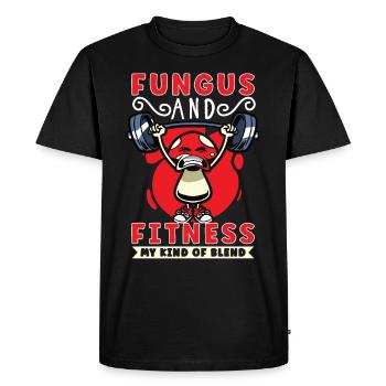 Funny Mushroom Fitness Gym Workout Power - T-shirt Premium bio Homme - noir - Devant - Nico (187cm)