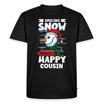 Drôle de saison de bonhomme de neige Hiver Noël Bonhomme de neige Joie - T-shirt Premium bio Homme - noir - Devant - Nico (187cm)