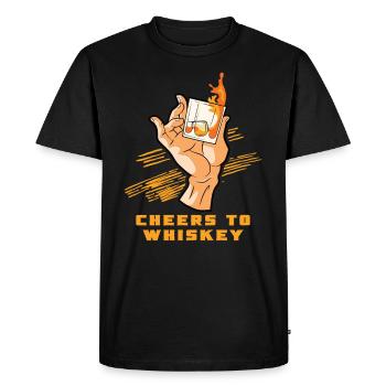 Amateur de whisky Vive le bar à whisky Arôme riche - T-shirt Premium bio Homme - noir - Devant - Nico (187cm)