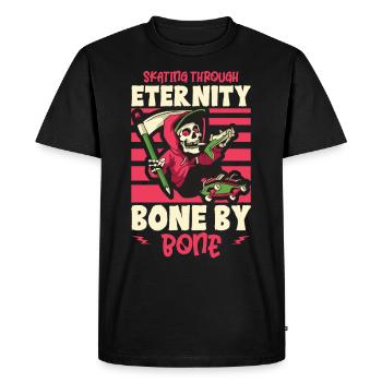 Patinage effrayant Skeleton Skater Halloween Horreur - T-shirt Premium bio Homme - noir - Devant - Nico (187cm)