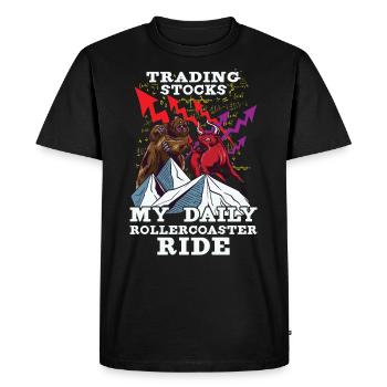 Stock Exchange Traders, Forex Traders, Investor Trading - Men's Premium Organic T-Shirt - black - Front - Nico (187cm)