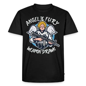 Ange en colère Christianisme Dieu Jésus Vengeur - T-shirt Premium bio Homme - noir - Devant - Nico (187cm)