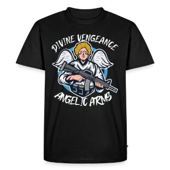 Ange en colère Christianisme Dieu Jésus Vengeur - T-shirt Premium bio Homme - noir - Devant - Nico (187cm)