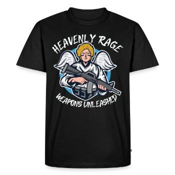 Ange en colère Christianisme Dieu Jésus Vengeur - T-shirt Premium bio Homme - noir - Devant - Nico (187cm)