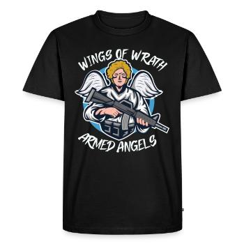 Ange en colère Christianisme Dieu Jésus Vengeur - T-shirt Premium bio Homme - noir - Devant - Nico (187cm)