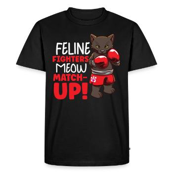 Cat Boxing Ring Boxer Gants Boxing Fighter - T-shirt Premium bio Homme - noir - Devant - Nico (187cm)